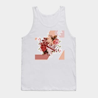 Queer Vintage Floral Glitch Design Tank Top